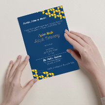 SHRIMPLY Blue Gult Mönster, Aqiqah Baby Shower
