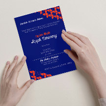 SHRIMPLY Blue Orange Mönster, Aqiqah Baby Shower