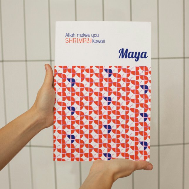 SHRIMPLY Kawaii Retro Orange White Nursery Anpassn Poster (Skapare uppladdad)