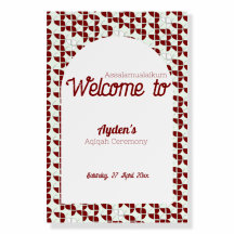 SHRIMPLY Red White, Baby Shower Welcome Sign