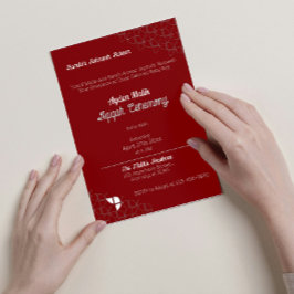 SHRIMPLY Retro Red Blue, Aqiqah Baby Shower Inbjudningar