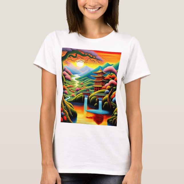 Shrine vid Sunset 1 T Shirt (Framsida)