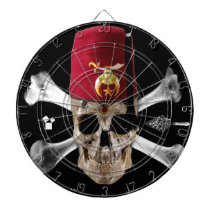 Shriner Masonic skalle och ben med Fez Darttavla
