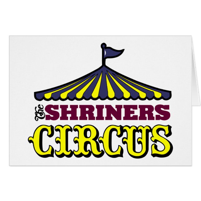 Shriners cirkus hälsningskort (Framsidan Horizontal)