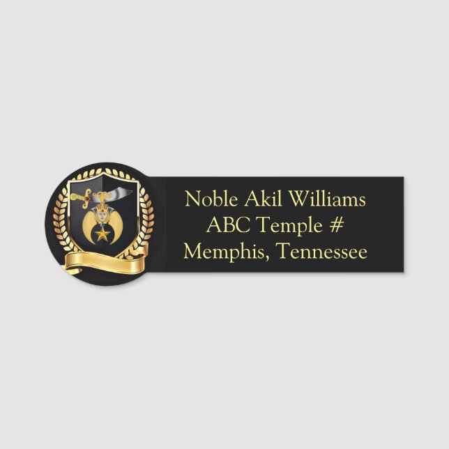 Shriners Namn bricka Namnbricka (Framsida)