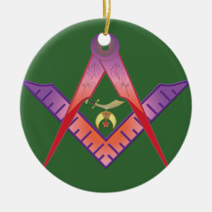 Shriners rotar julgransprydnad keramik