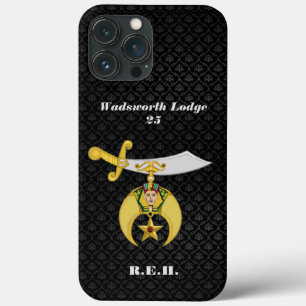 Shriners Symbol med Black Mönster Monogrammed
