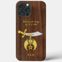 Shriners-symbol med Faux Wood Monogrammed OtterBo