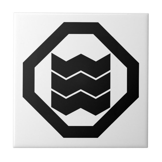 Shrinkage-formad Kanji för tre i Oshiki Kakelplatta (Framsidan)