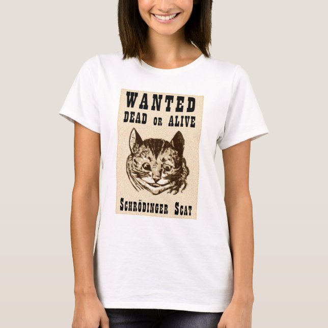 Shrodingers katt ville poster t shirt (Framsida)