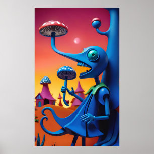 Shroomin 'n' Bloom'n - Ken Gage Surreal Art Poster