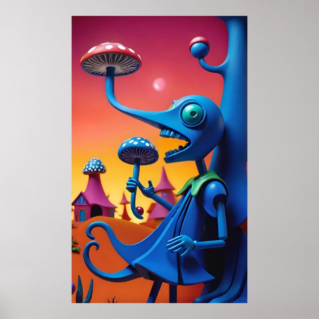 Shroomin 'n' Bloom'n - Ken Gage Surreal Art Poster (Framsidan)