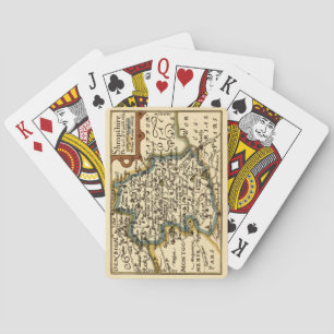 Shropshire County England Old Antiquarian Karta Casinokort