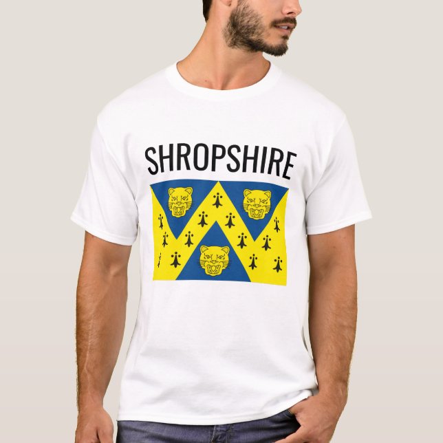 Shropshire / English County Flagga T Shirt (Framsida)