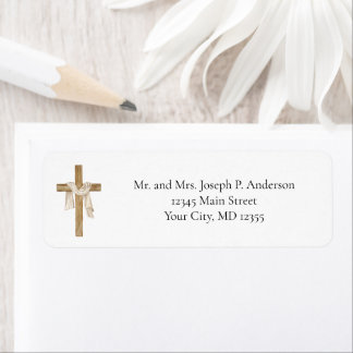 Shroud of Turin Easter Cross Religious Christian Returadress Etikett