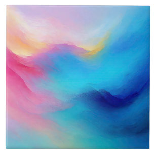 "Shroudglen" Rosa och Sjölandskapet Blue Ligcape. Kakelplatta