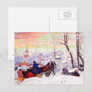 ’Shrovetide’ av Boris Kustodiev Postcard Vykort
