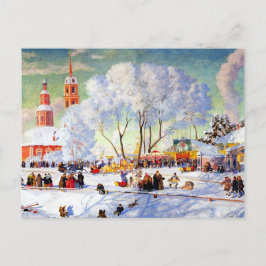 "Shrovetide" av Boris Kustodiev,vykort för konst Vykort
