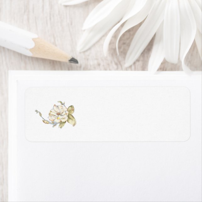 Shrub Ro (blått) på en returadressetikett Returadress Etikett (Insitu)