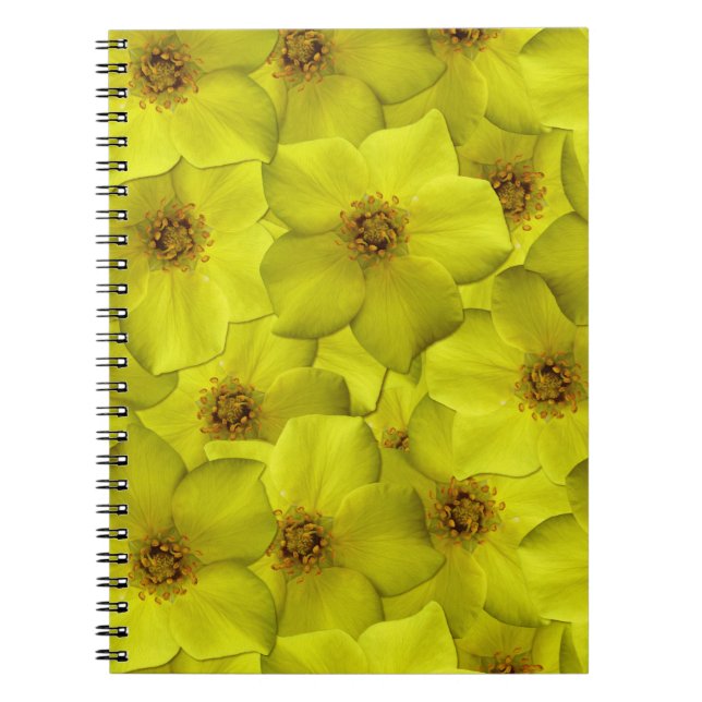 Shrubby Cinquefoil Seamless Mönster Anteckningsbok (Framsidan)
