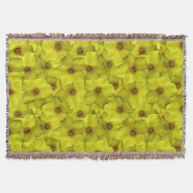 Shrubby Cinquefoil Seamless Mönster Filt (Framsidan)