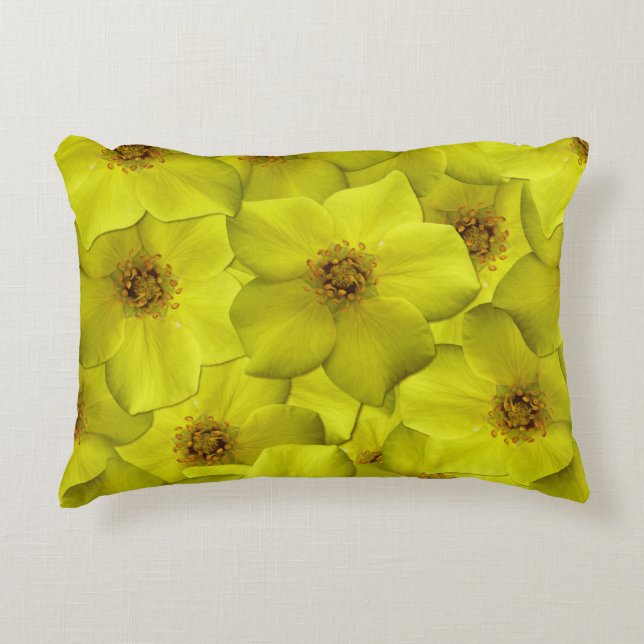 Shrubby Cinquefoil Seamless Mönster Prydnadskudde (Framsidan)