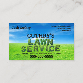 Shrubs Bliss Lawn Service Business Card Visitkort