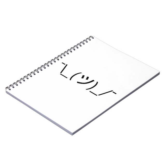 Shrug Emoticon ¯\_(ツ)_/ japanska Kaomoji Anteckningsbok Med Spiral (Vänstra Sidan)