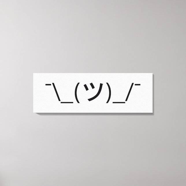 Shrug Emoticon ¯\_(ツ)_/ japanska Kaomoji Canvastryck (Framsida)
