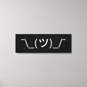 Shrug Emoticon ¯\_(ツ)_/ japanska Kaomoji Canvastryck