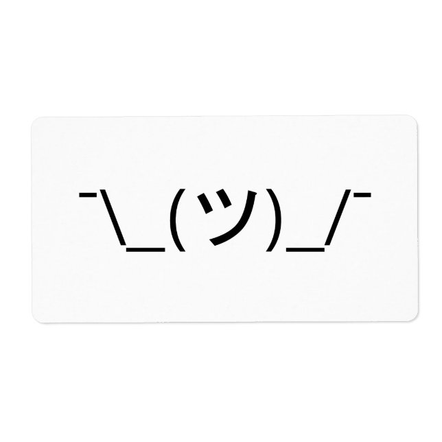 Shrug Emoticon ¯\_(ツ)_/ japanska Kaomoji Fraktsedel (Framsidan)
