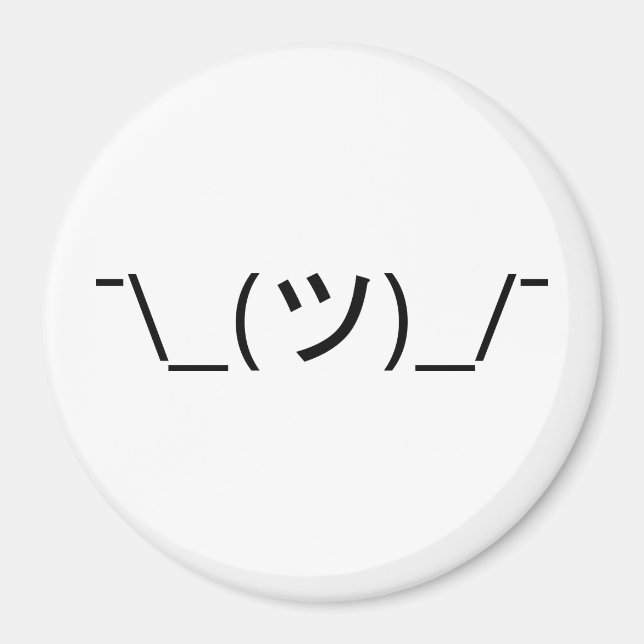 Shrug Emoticon ¯\_(ツ)_/ japanska Kaomoji Magnet (Framsidan)