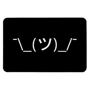 Shrug Emoticon ¯\_(ツ)_/ japanska Kaomoji Magnet