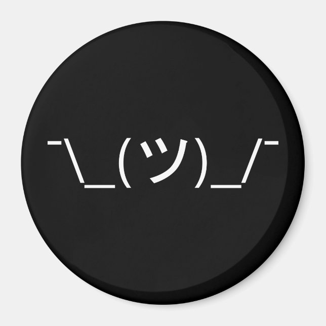 Shrug Emoticon ¯\_(ツ)_/ japanska Kaomoji Magnet (Framsidan)
