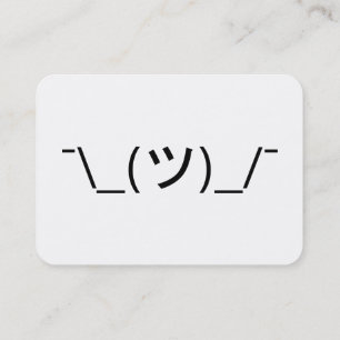 Shrug Emoticon ¯\_(ツ)_/ japanska Kaomoji Visitkort
