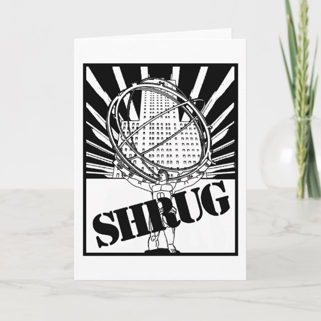 SHRUG inspirerad av Novel Atlas Shruggad Kort (Framsida)
