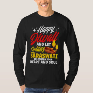 Shubh Deepalawi Lycklig Diwali Goddess Saraswati D T Shirt