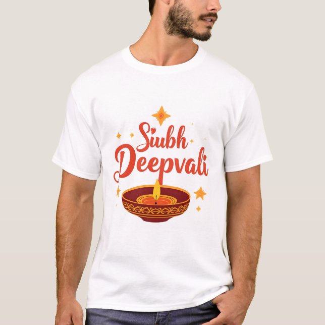 ✨ Shubh Deepavali | Traditionell Diwali Rangoli | T Shirt (Framsida)