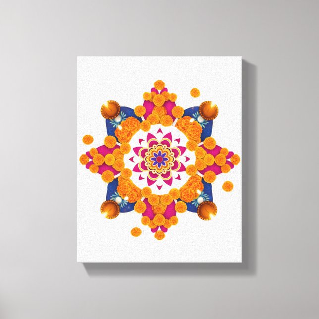 Shubh Diwali Traditional Indian Wall Art Canvastryck (Framsida)