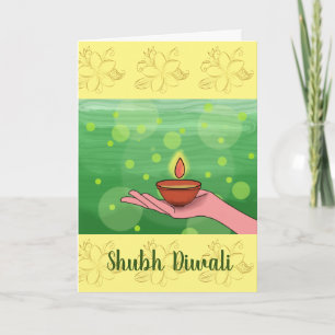 Shubh Diwali Vicklad Lyckönskningskort/Holiday Car Kort