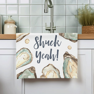 Shuck Ja Vattenfärgad Pearl Oyster Kökshandduk
