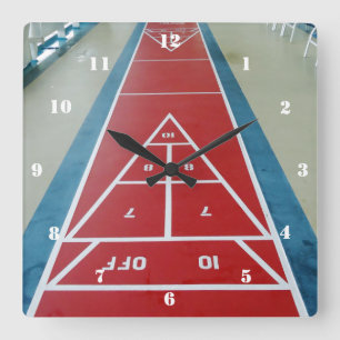 Shuffleboard ombord fyrkantig klocka