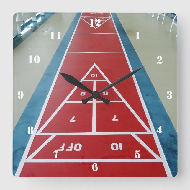 Shuffleboard ombord fyrkantig klocka (Framsida)