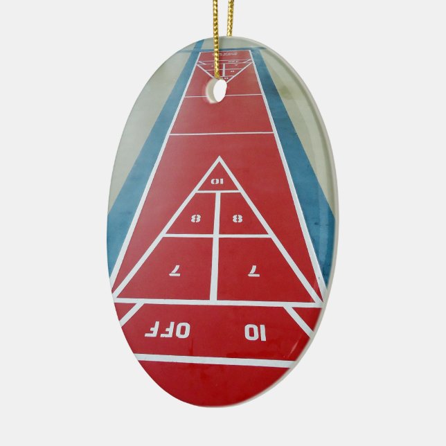 Shuffleboard ombord julgransprydnad keramik (Vänster)