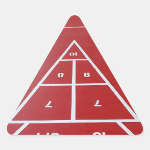 Shuffleboard ombord triangelformat klistermärke