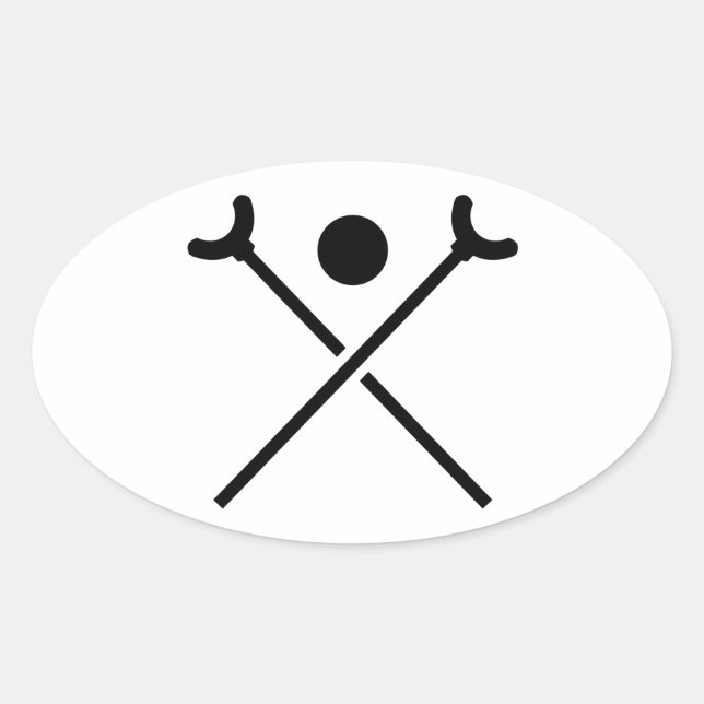 Shuffleboard Ovalt Klistermärke (Framsida)