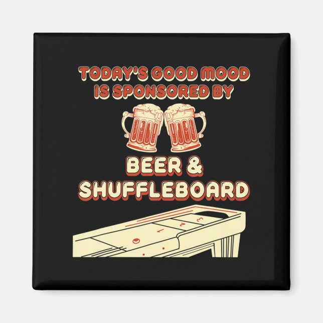 Shuffleboard Player Beer  Magnet (Framsidan)