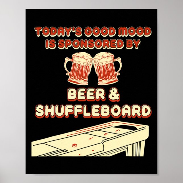 Shuffleboard Player Beer  Poster (Framsidan)
