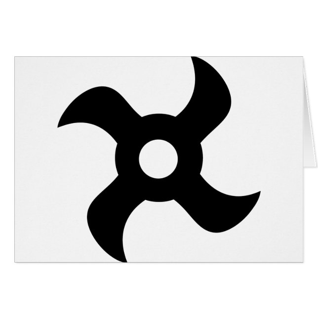 shuriken den svart ninjastjärnan hälsningskort (Framsidan Horizontal)