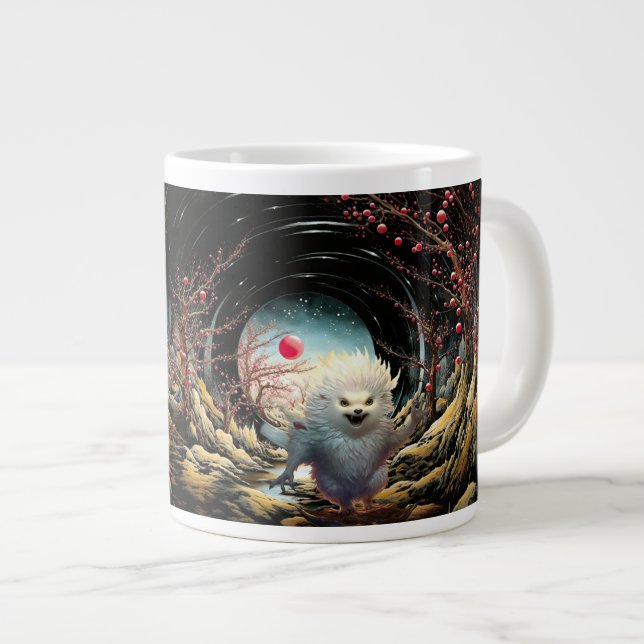 Shush Det är min tid, fantisys vit hedgehog Jumbo Mugg (Framsida höger)